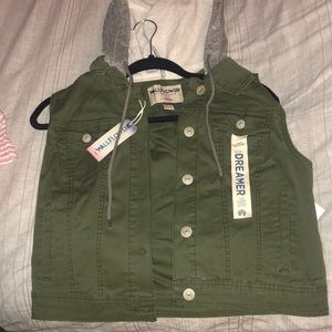 Wallflower Army Green Denim Vest